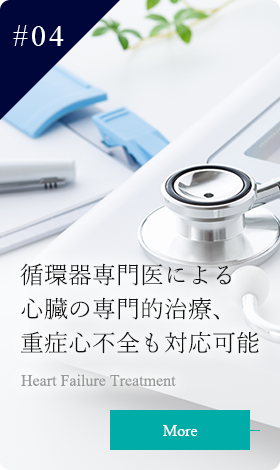 循環器専門医による心臓の専門的治療、重症心不全も対応可能